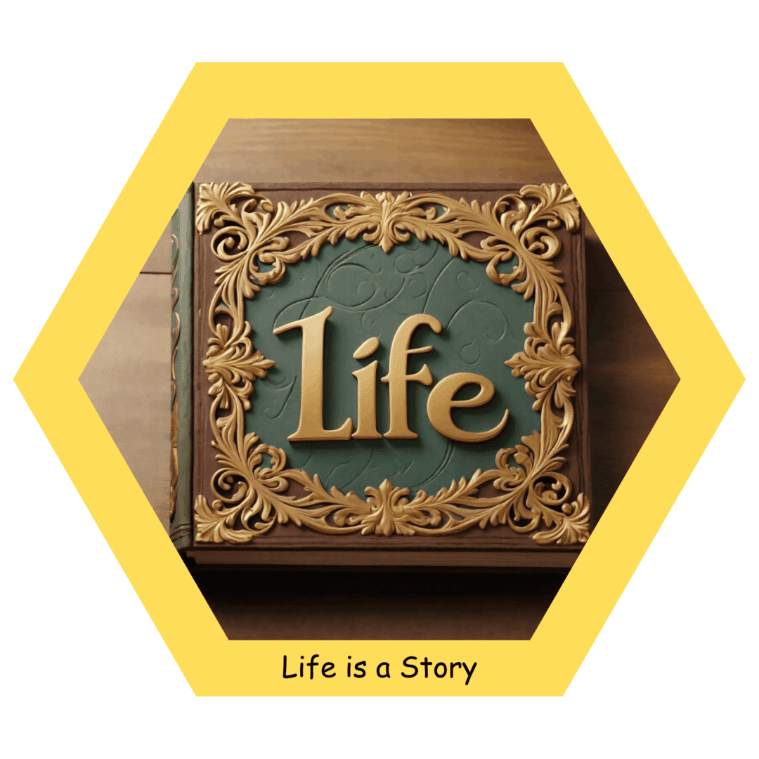 Decorative book titled "Life" with ornate design.