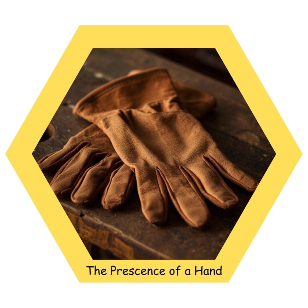 Brown gloves on a wooden surface.
